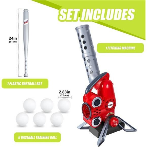 Baseball Pitching Machine Powered Battery Sports Baseball Launcher - Picture 3 of 7